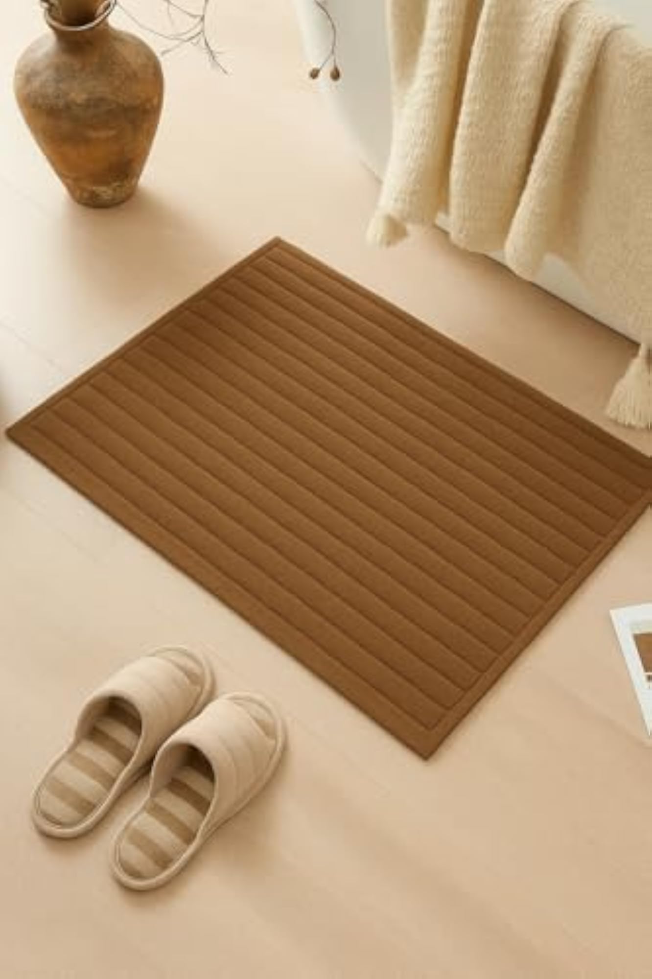 Rabbit FURR Non Slip Bath Mat Rug, Ultra Soft Microfiber